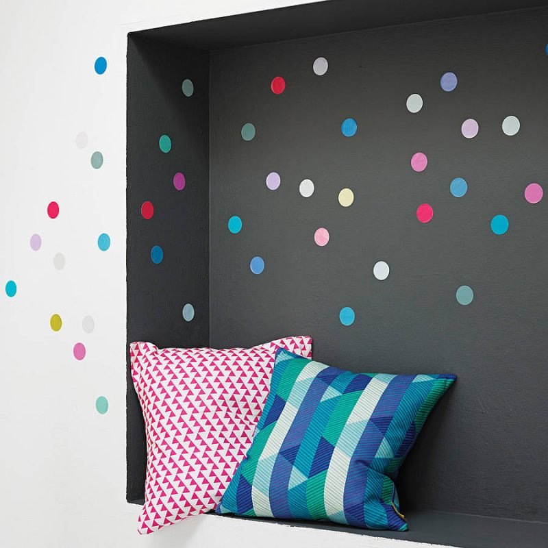 Creative use of polka dot wall stickers