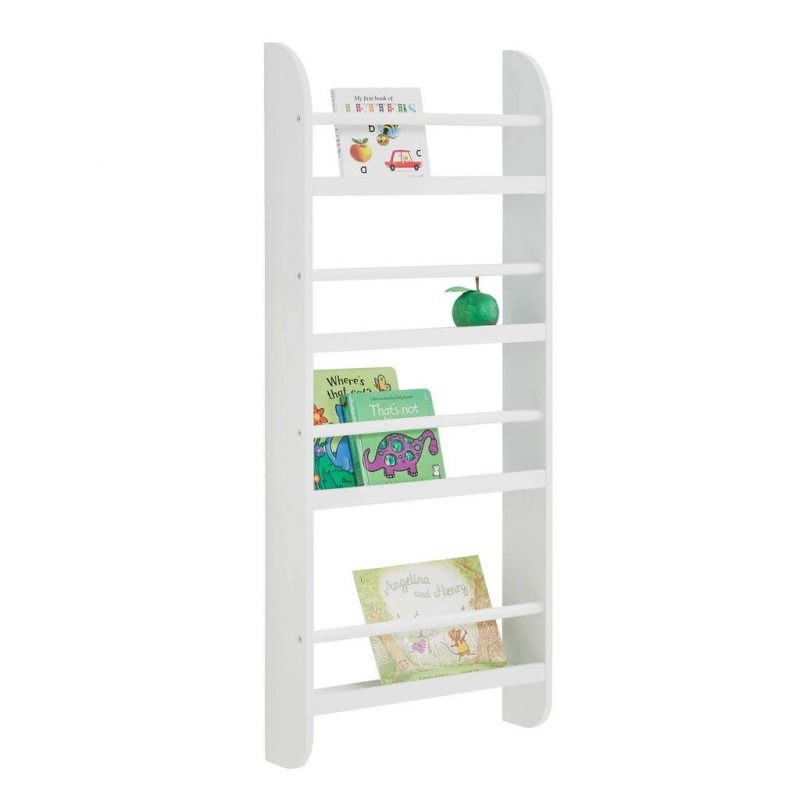 Slimline 4-tier wall-mounted bookcase