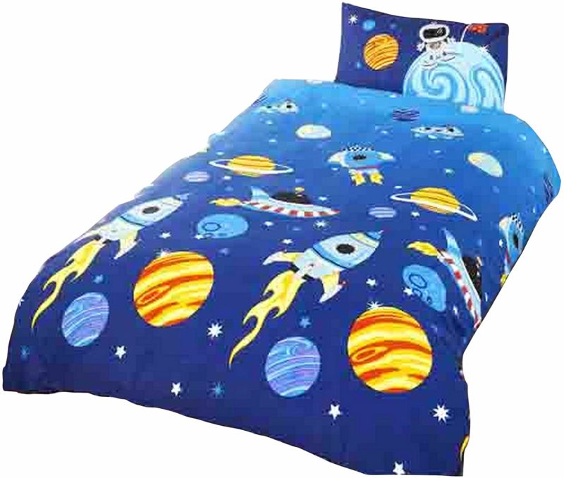 Space rockets themed bedding