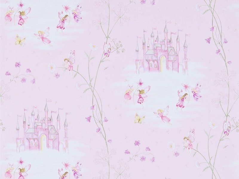 Girl's wallpaper with fairies and castles