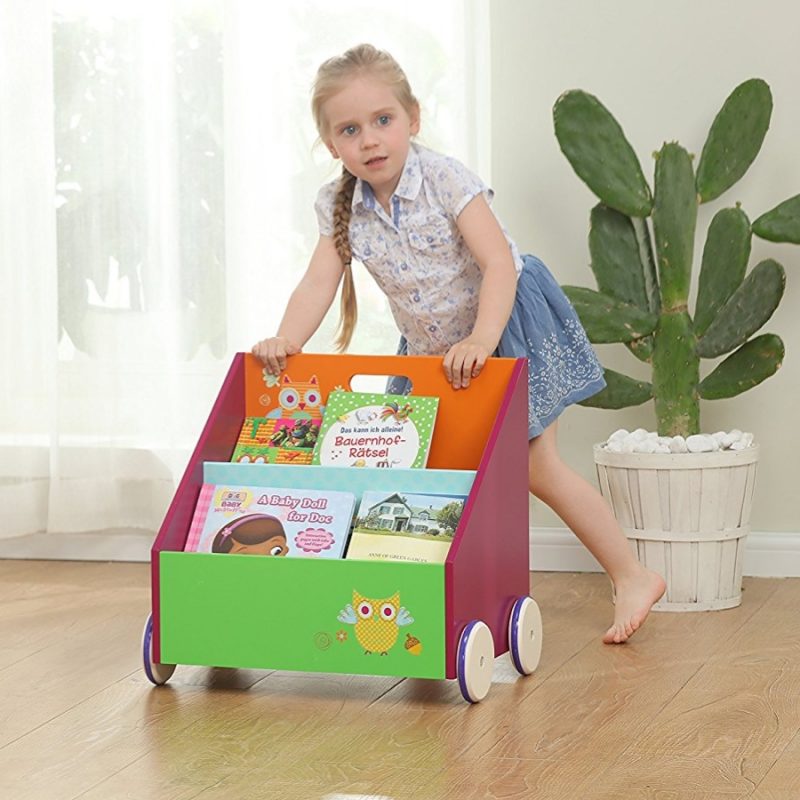 Multi-colour mobile bookcase