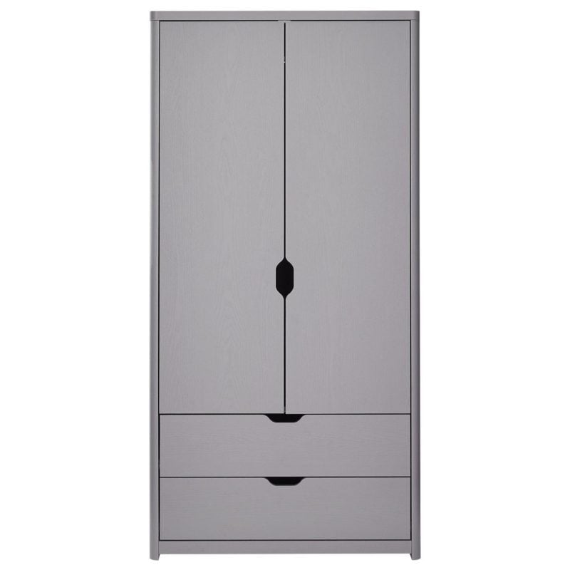 Grey wardrobe with 2 drawers
