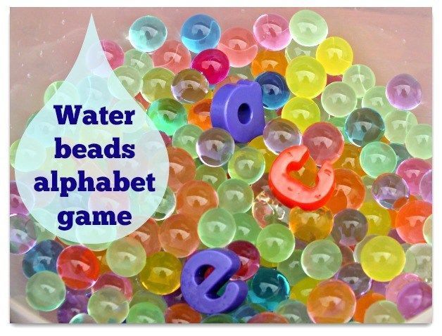 Water beads alphabet game