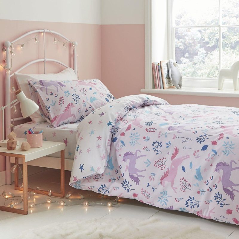 Pink unicorn duvet set