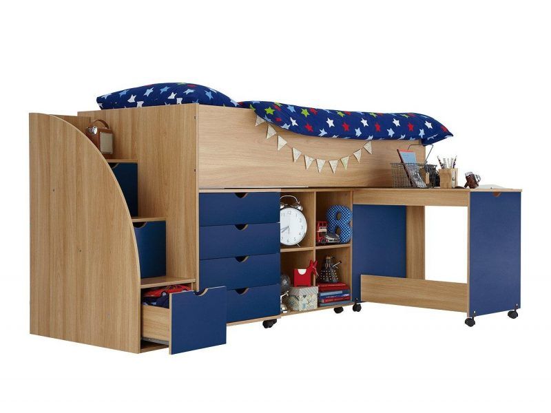 mid sleeper bed with storage steps