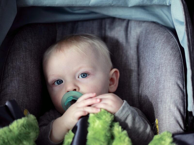 Baby sat in car seat