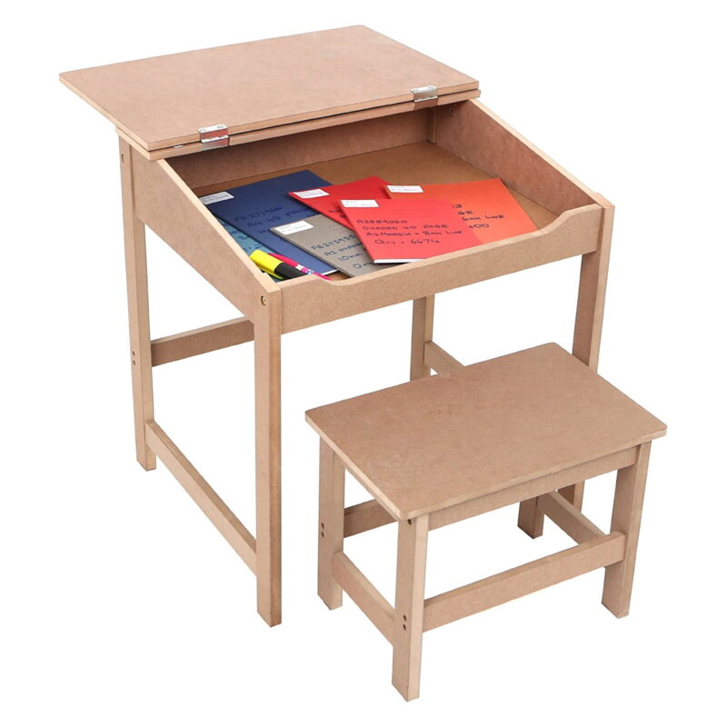 School style desk with bench