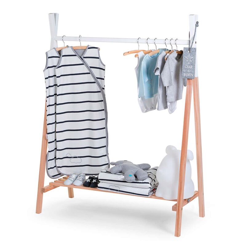 Clothes rail with wooden frame