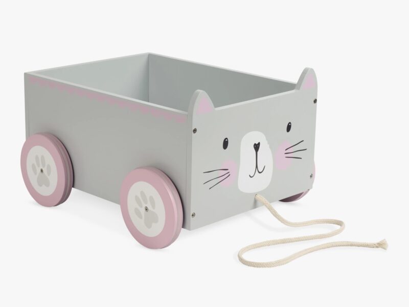 Grey cat themed book cart