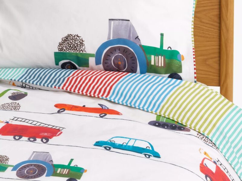 Transport themed kids bedding