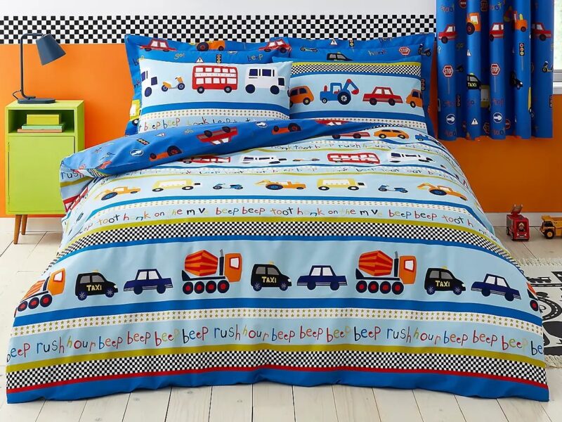 Bold blue pattern duvet set