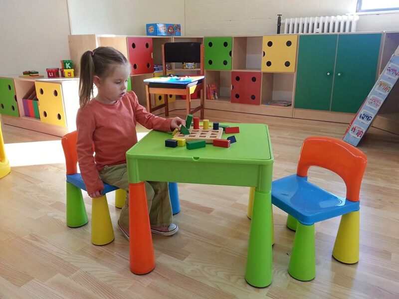 Multi-coloured play table