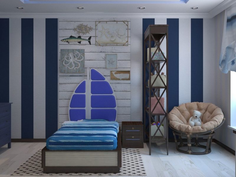 Nautical themed bedroom