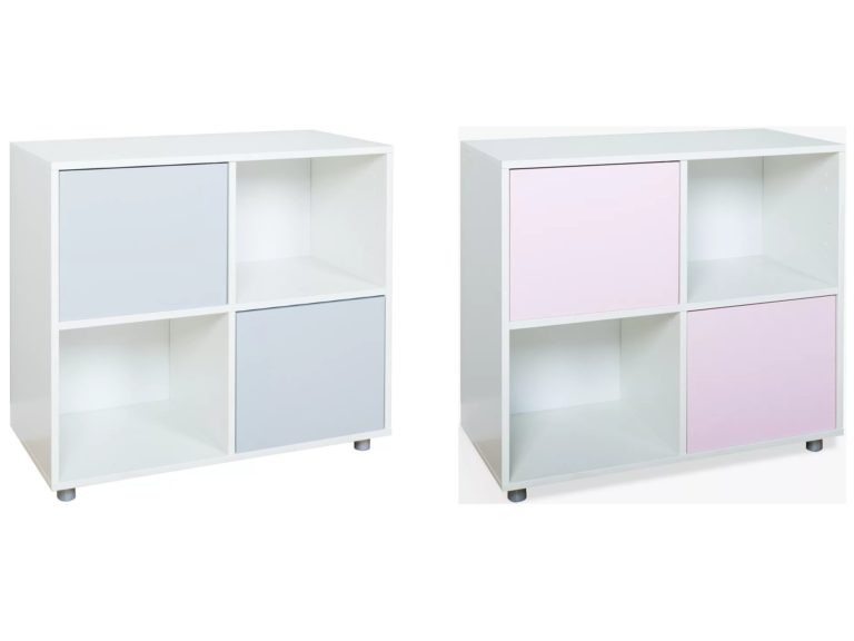 Cube storage units grey and pink