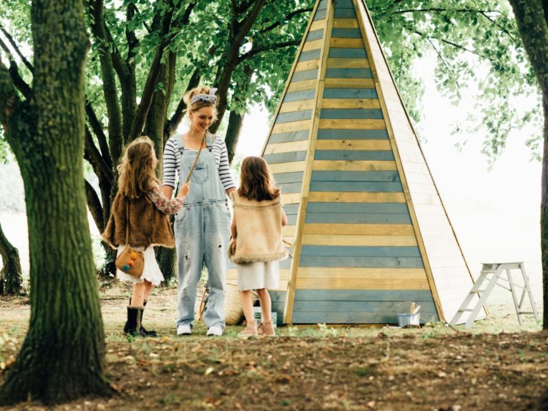 Teepee-style playhouse