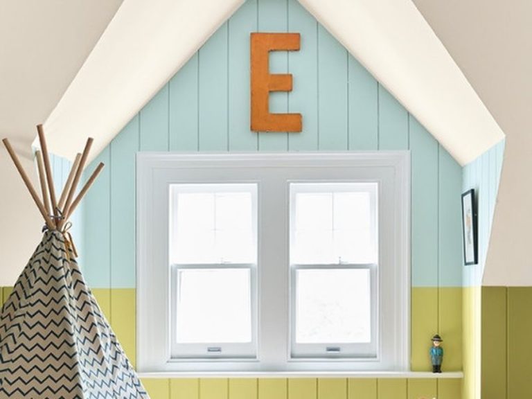 Brightly painted children's bedroom