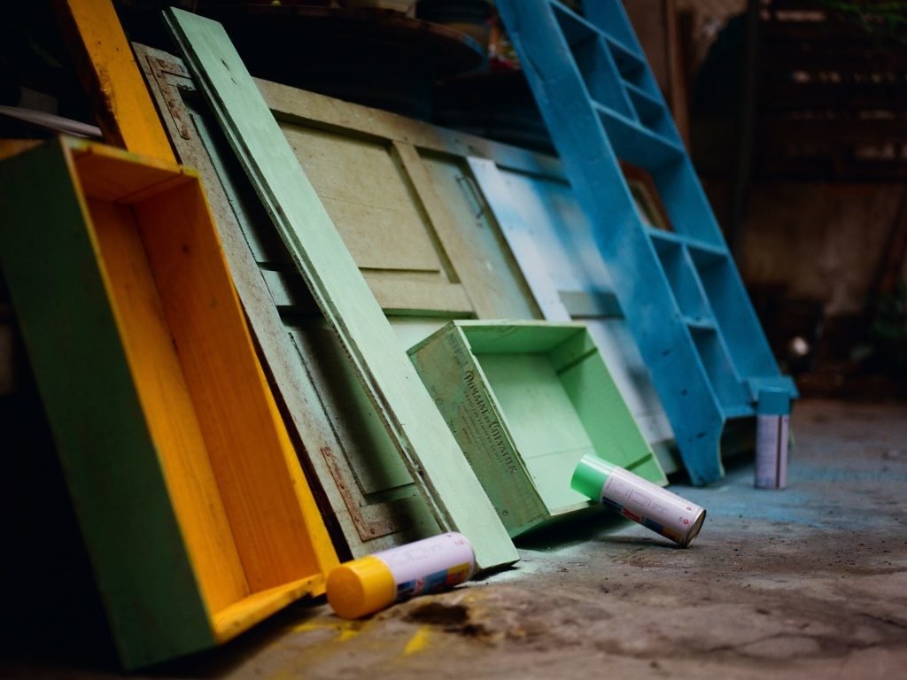 Spray painted furniture