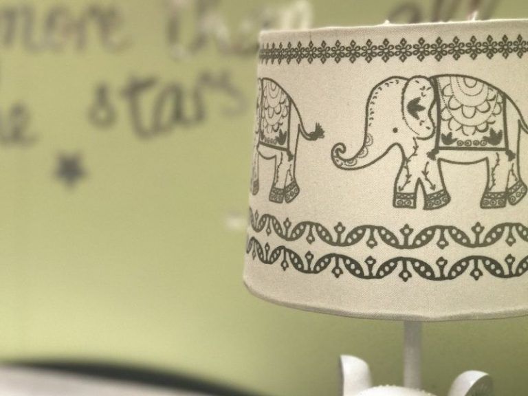 Lampshade with elephant prints