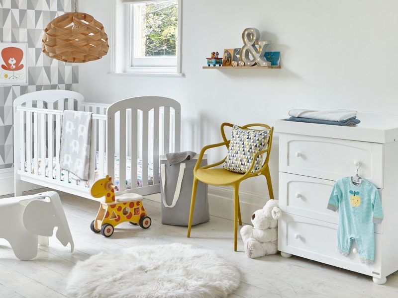 White-painted nursery furniture