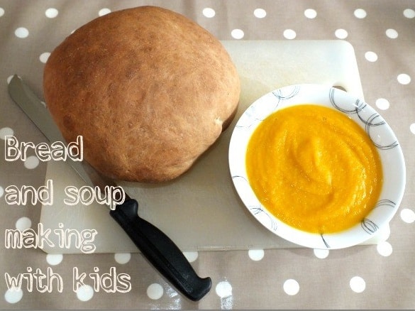 Carrot soup and a bread role