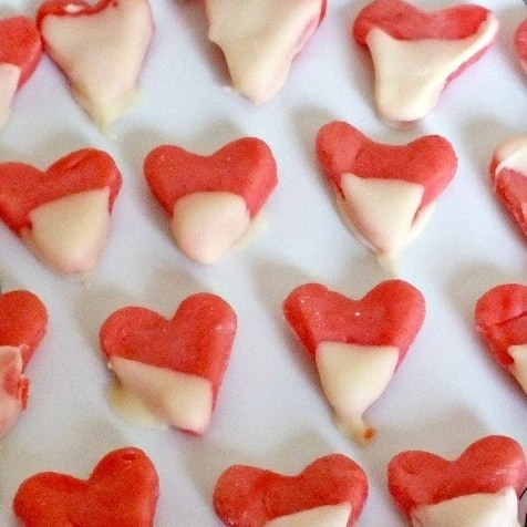 Heart-shaped marzipan sweets