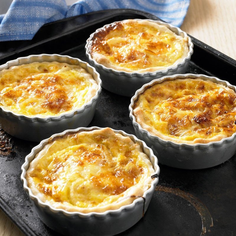 Cheese and onion quiches