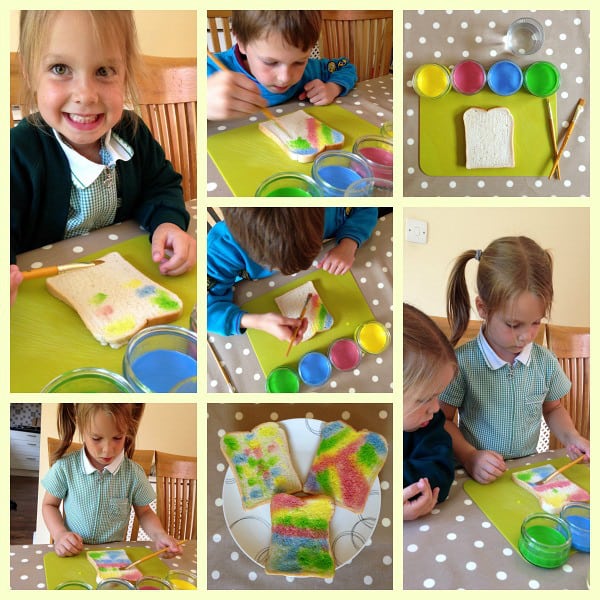 Making rainbow toast