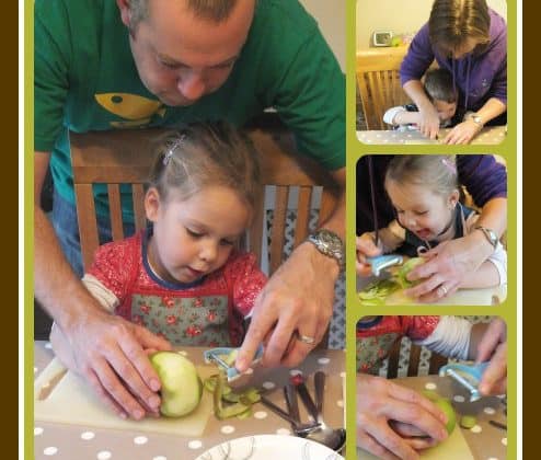 Peeling the apples