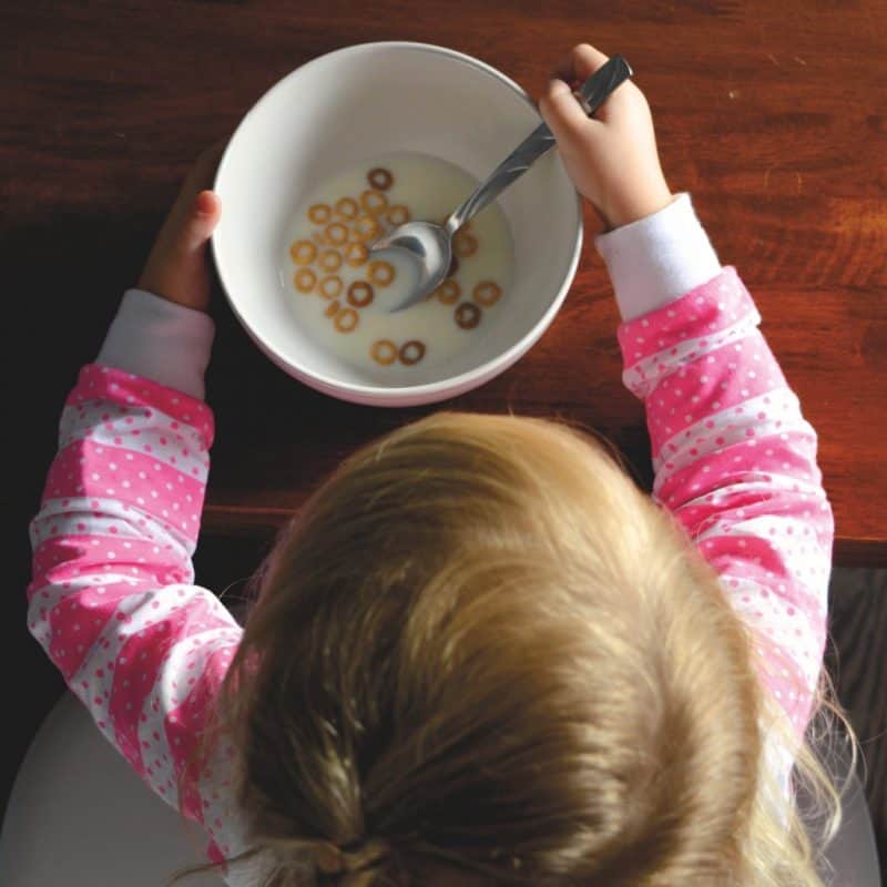 Child eating cereal