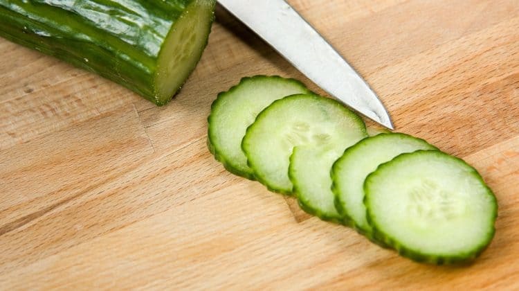 Chopping cucumber