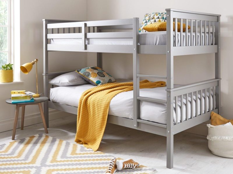 Grey-painted bunk bed