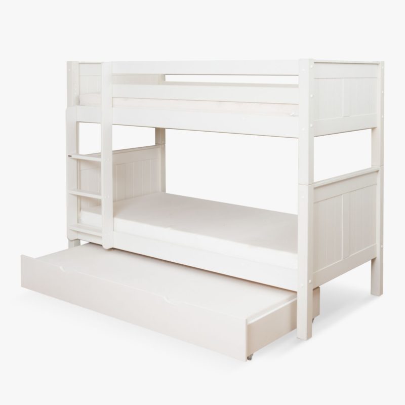 White bunk bed with trundle