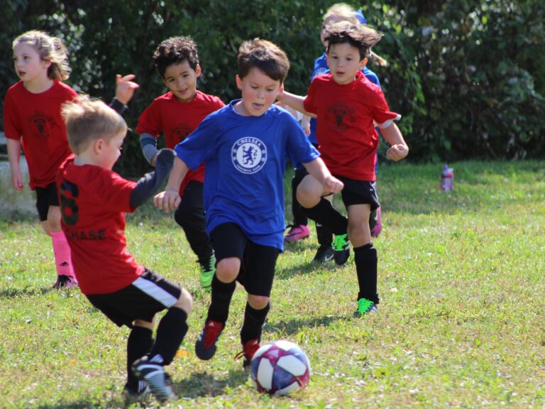 Children playing football