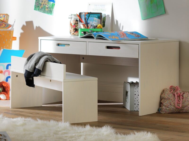 2-drawer desk with bench