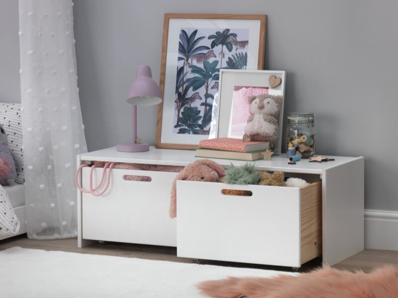 White 2-drawer storage unit