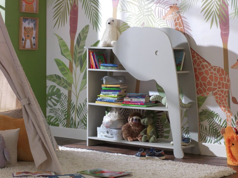 Elephant themed bookcase