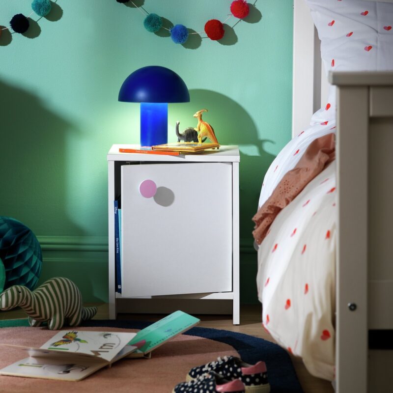 White single drawer bedside cabinet