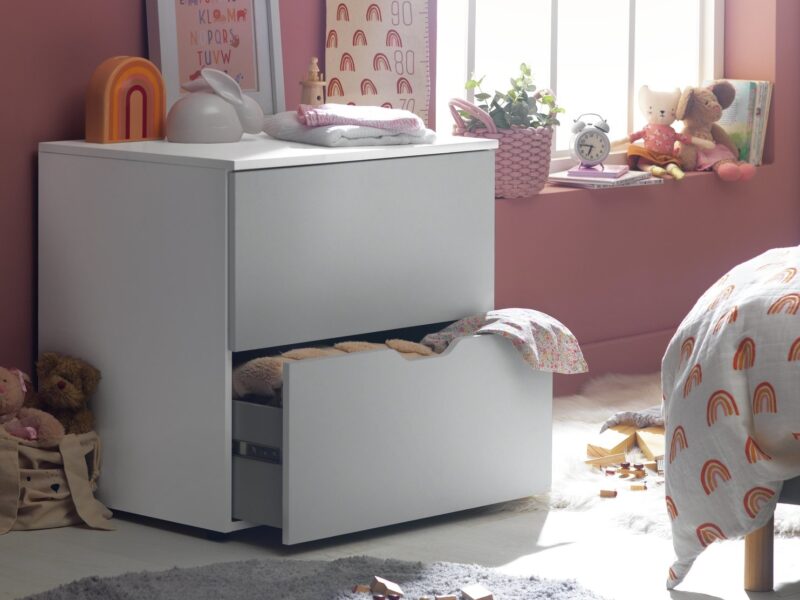 Grey 2-drawer chest