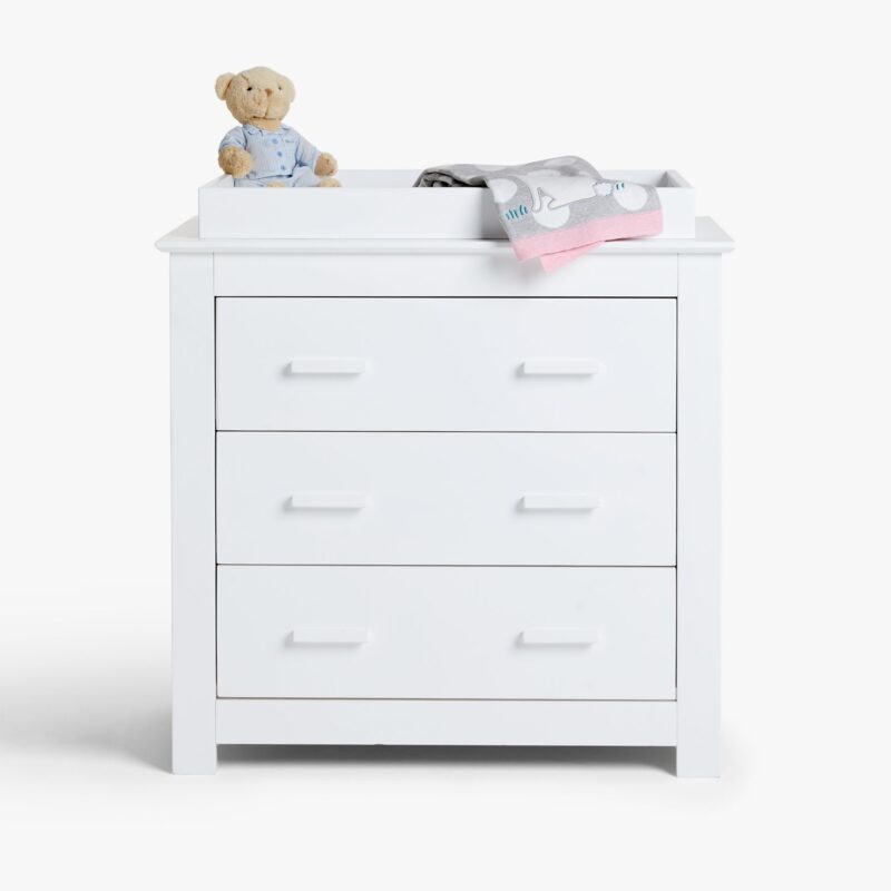 White 3-drawer chest with changer top