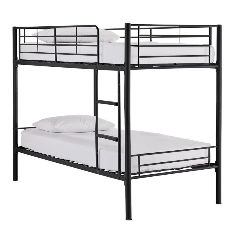 Black metal bunk bed