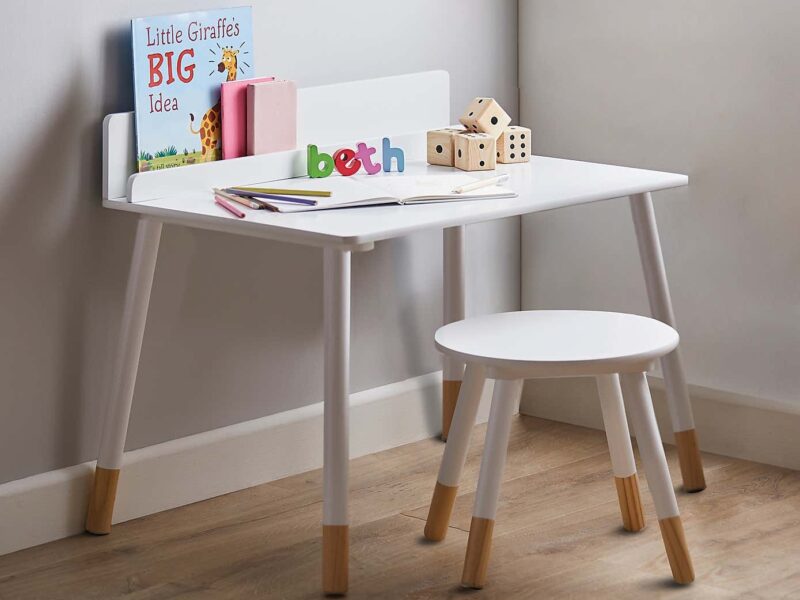 White desk and matching stool