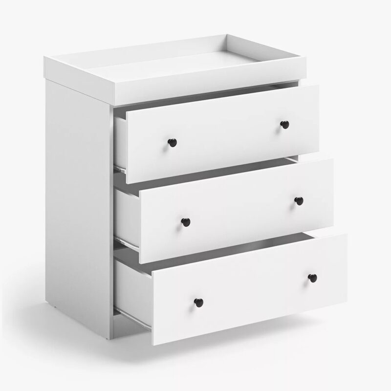 White-painted 3-drawer dresser/changer unit