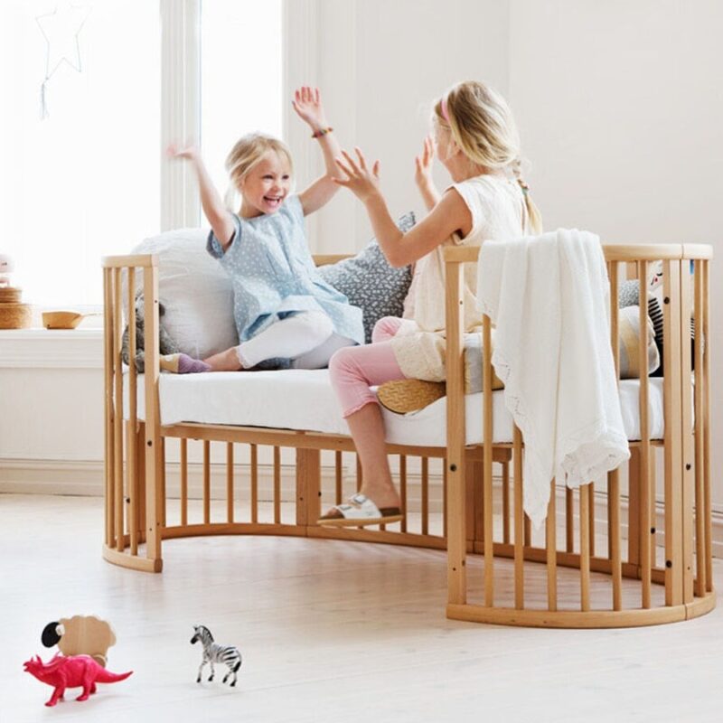 Junior bed frame with natural finish