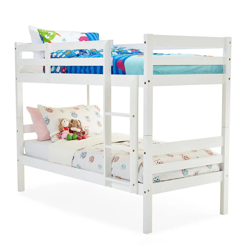 White painted bunk bed