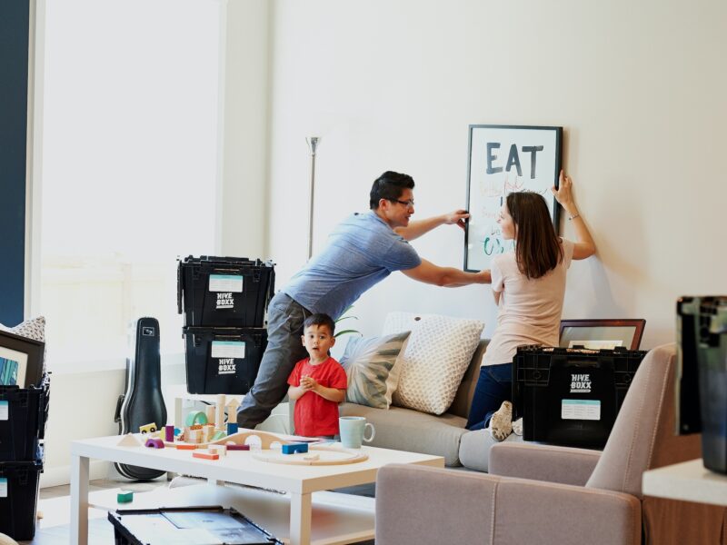 Family moving into their new home