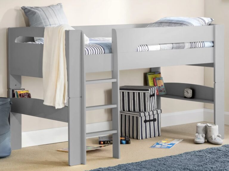 Dove grey painted mid sleeper bed frame