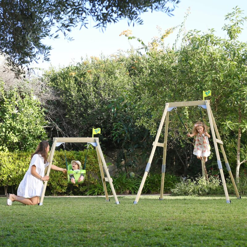 Small and large convertible swing sets