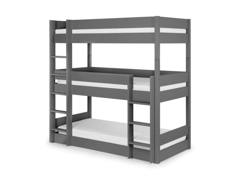 Dark grey triple bunk bed