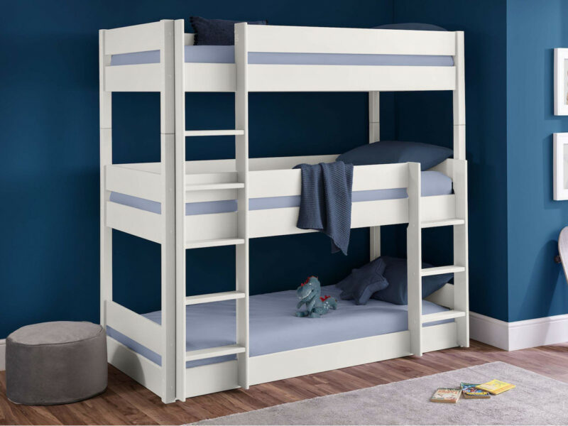 White triple bunk bed