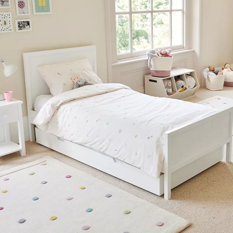 White-painted bed frame